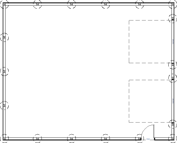 Floor plan with piers placed below each post