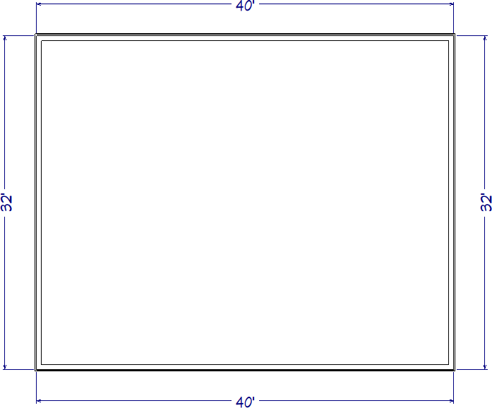 Basic floor plan showing walls